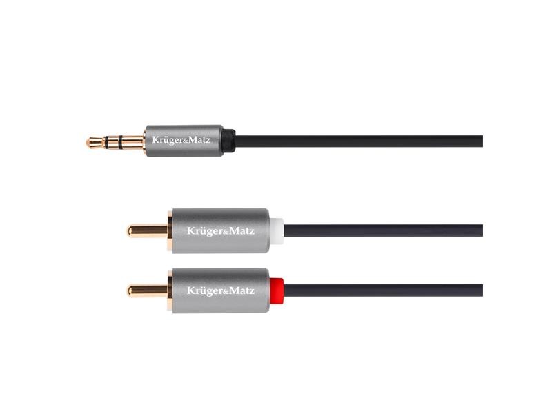 Cablu KRUGER & MATZ JACK 3.5 stereo/2xCINCH 1m KM1218 Basic