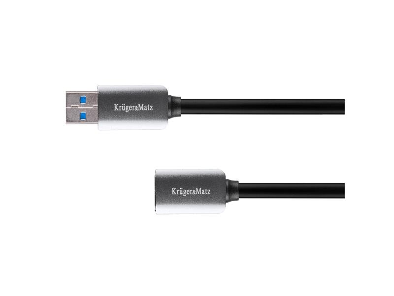 Cablu KRUGER &amp MATZ KM0336 1x conector USB 3.0 A - 1x mufa USB 3.0 A 1m