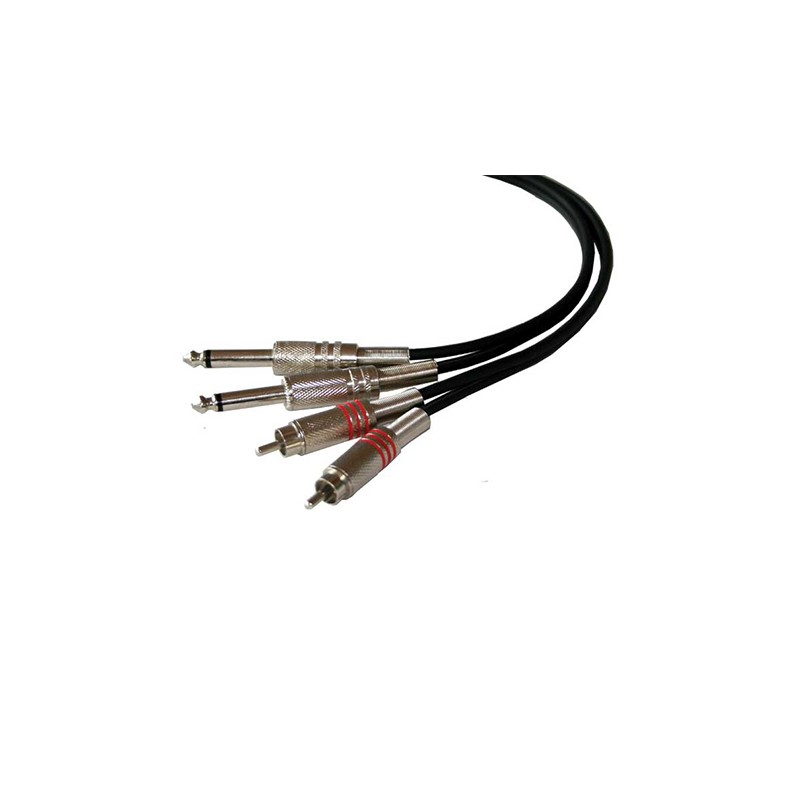 Cablu 2rca tata/2jack 6.35 mono 3m