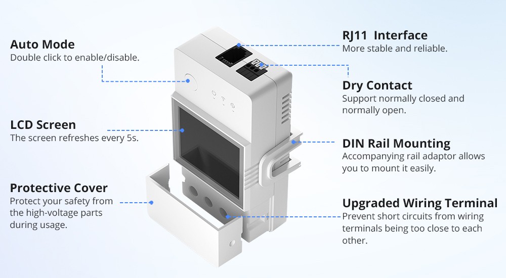 Sonoff TH ELITE – Switch Smart de monitorizare temperatura si umiditate 20A - imagine 7