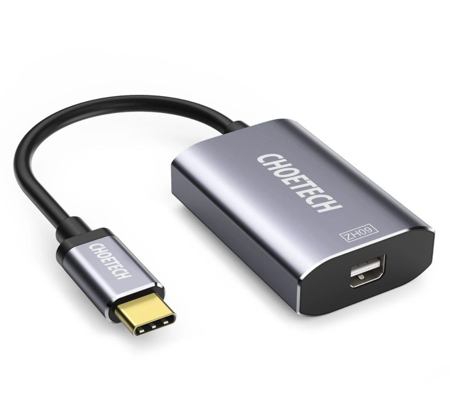Adaptor USB-C tata - Mini Displayport mama Choetech M06, PD 60W, 4K60Hz, 0.2m, gri