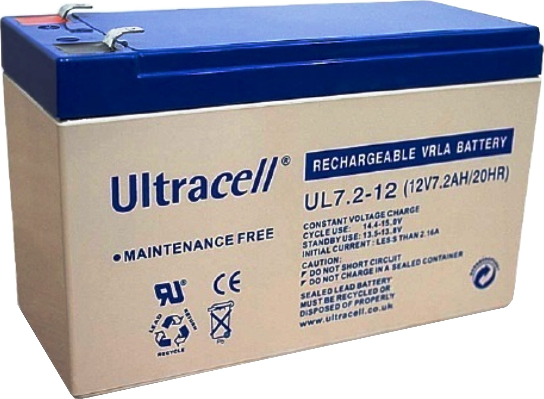 Acumulator plumb acid Ultracell 12V 7.2AH, terminal F2