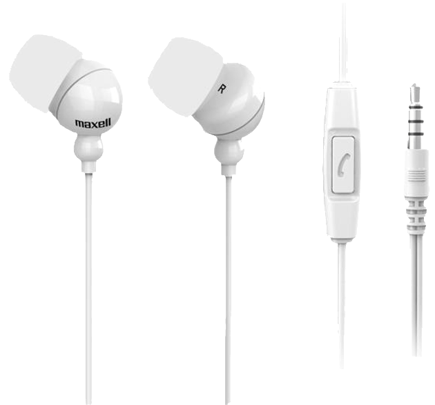 casti in-ear cu fir 3.5mm, microfon, alb, plugz maxell