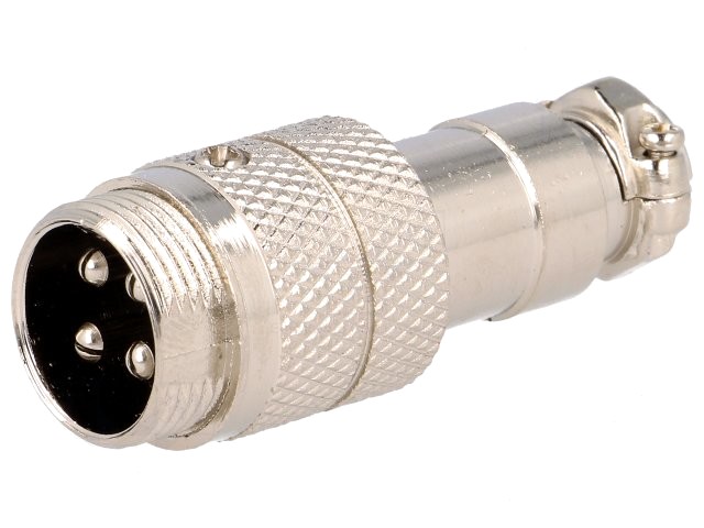 Mufă pentru microfoane tată PIN: 4 pe cablu drept
