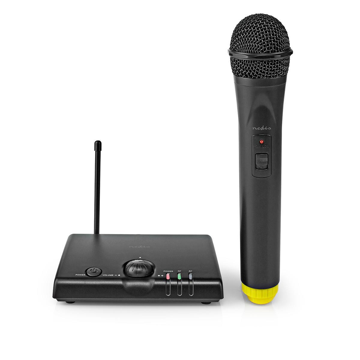 microfon wireless nedis, 1 canal, 5 ore autonomie, receptor, negru