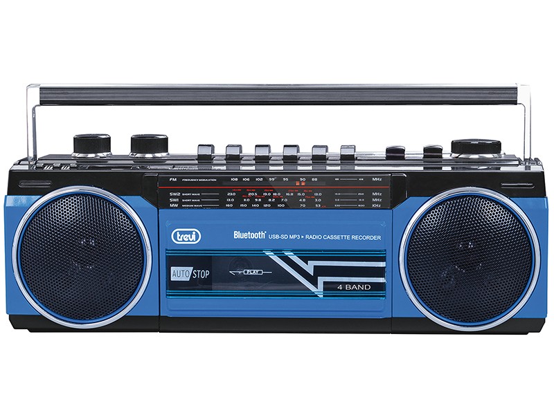 radiocasetofon portabil rr 501 bt fm, bluetooth, mp3, usb, albastru trevi