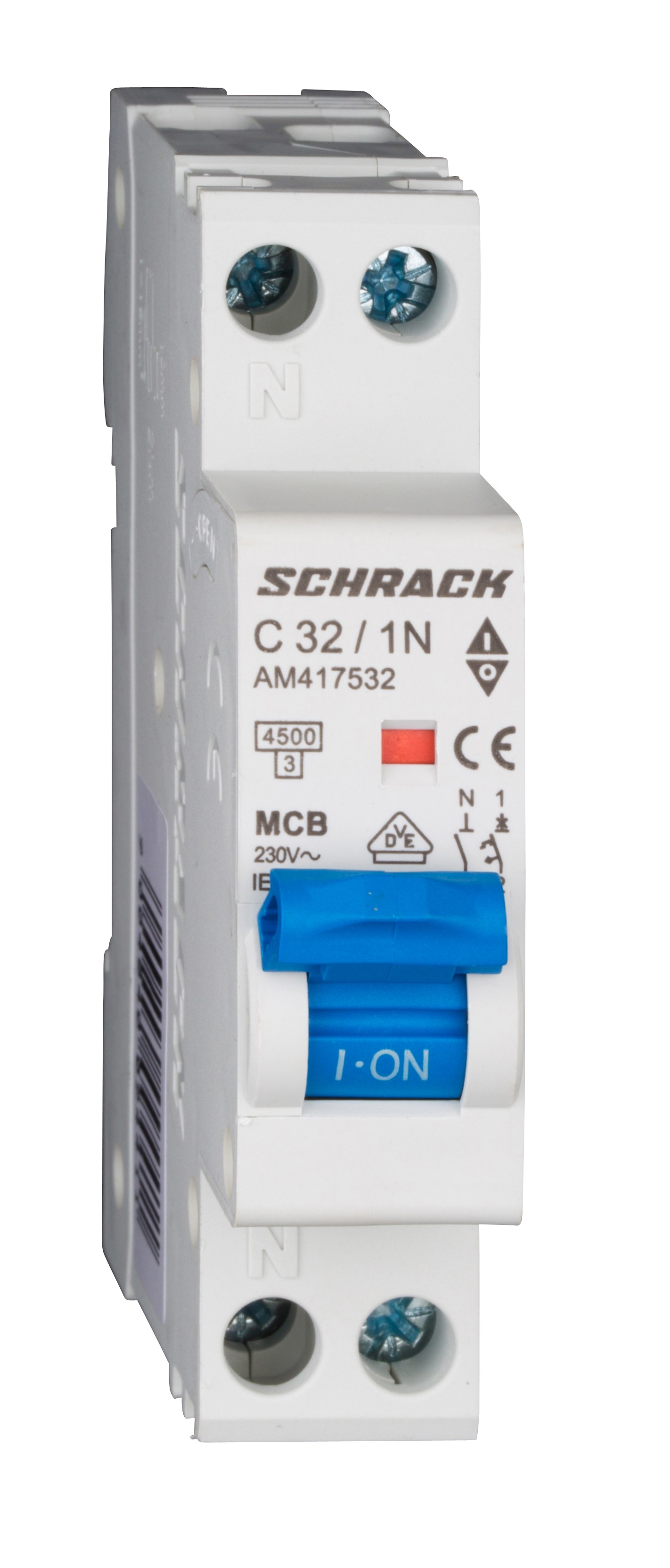 siguranta electrica automata schrack amparo am417510--, 4,5ka, 32a, 1p+n, 1 modul