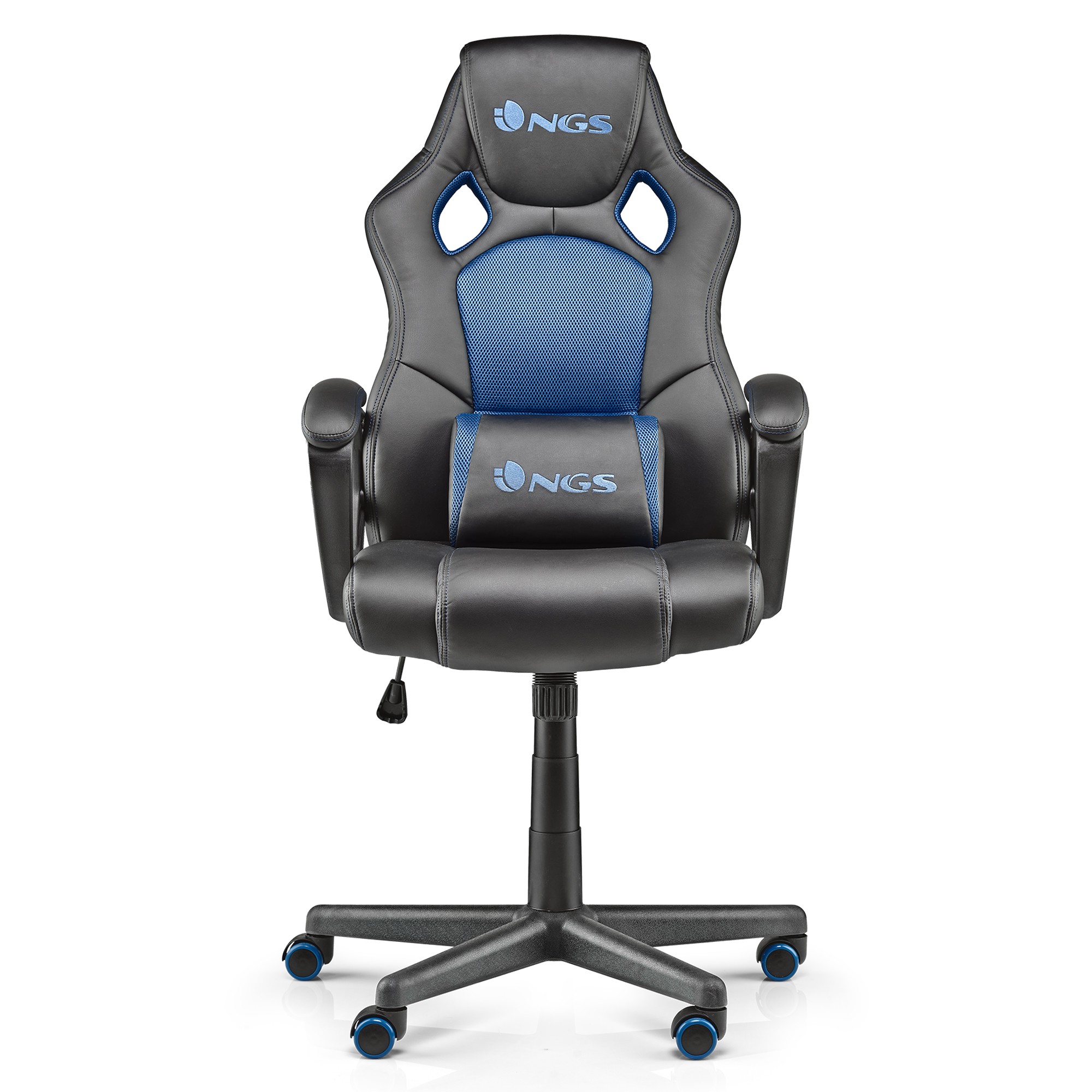 scaun gaming ngs wasp, reglabil pe intalime, perna lombar, negru/albastru
