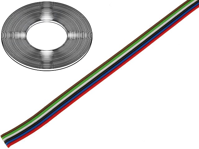Cablu: cabluri bandă litat Cu 6×0,22mm2 PVC 150V 50m