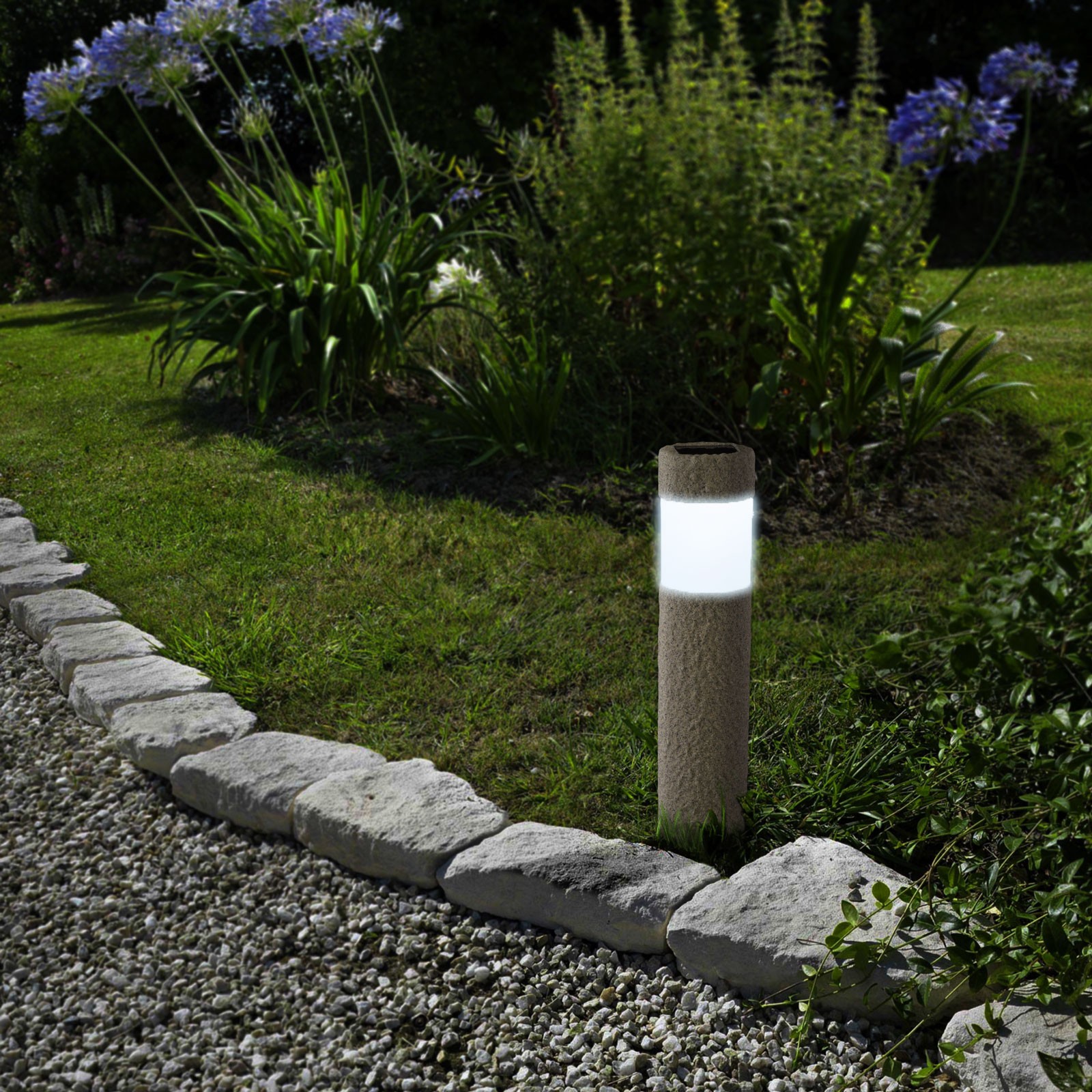 lampa solara led - imitatie de piatra