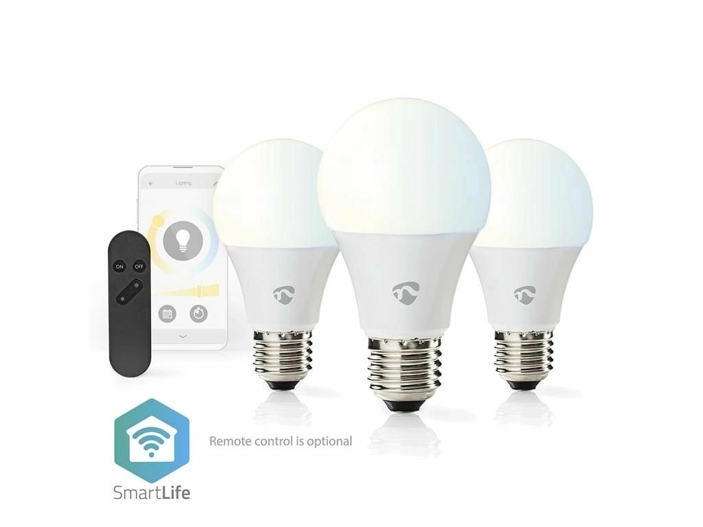bec led smart wifi nedis, e27, 9w, 806lm, 2700k-6500k, set 3 bucati - imagine 8