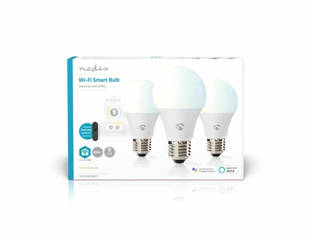 bec led smart wifi nedis, e27, 9w, 806lm, 2700k-6500k, set 3 bucati - imagine 12