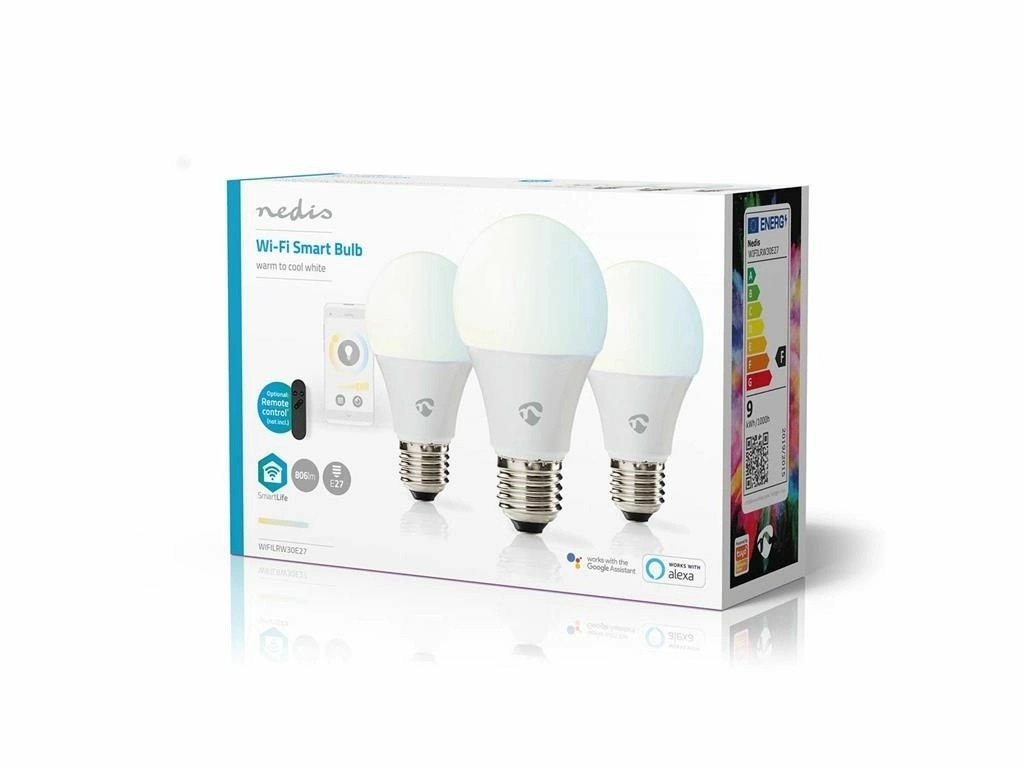 bec led smart wifi nedis, e27, 9w, 806lm, 2700k-6500k, set 3 bucati - imagine 13