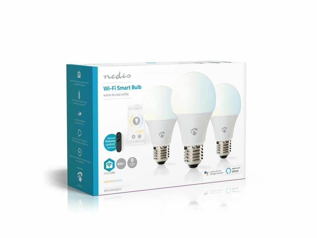 bec led smart wifi nedis, e27, 9w, 806lm, 2700k-6500k, set 3 bucati - imagine 14