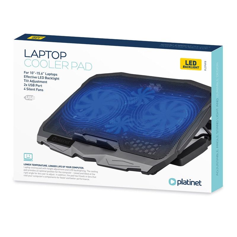 cooling pad laptop 4 fans 2 usb platinet