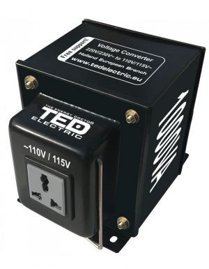 Transformator de tensiune, Convertor de la 220V la 110V, Nereversibil 1000VA 1000W, TED Electric TED003645
