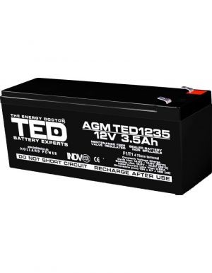 Acumulator 12V Stationar VRLA, Dimensiuni 134 x 67 x 60 mm, Baterie 12V 3.5Ah F1, TED Electric TED003133