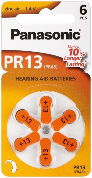 baterie auditiva zinc-air v13, ha13, pr48 panasonic