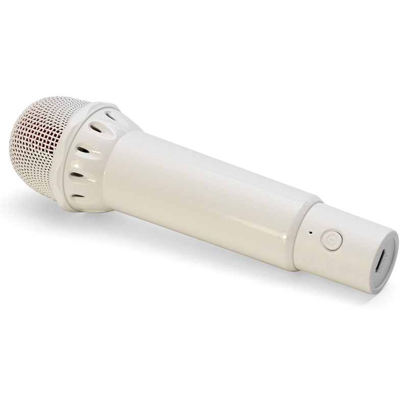 boxa karaoke cu 2 microfoane wireless bt/usb/msd/aux - alb
