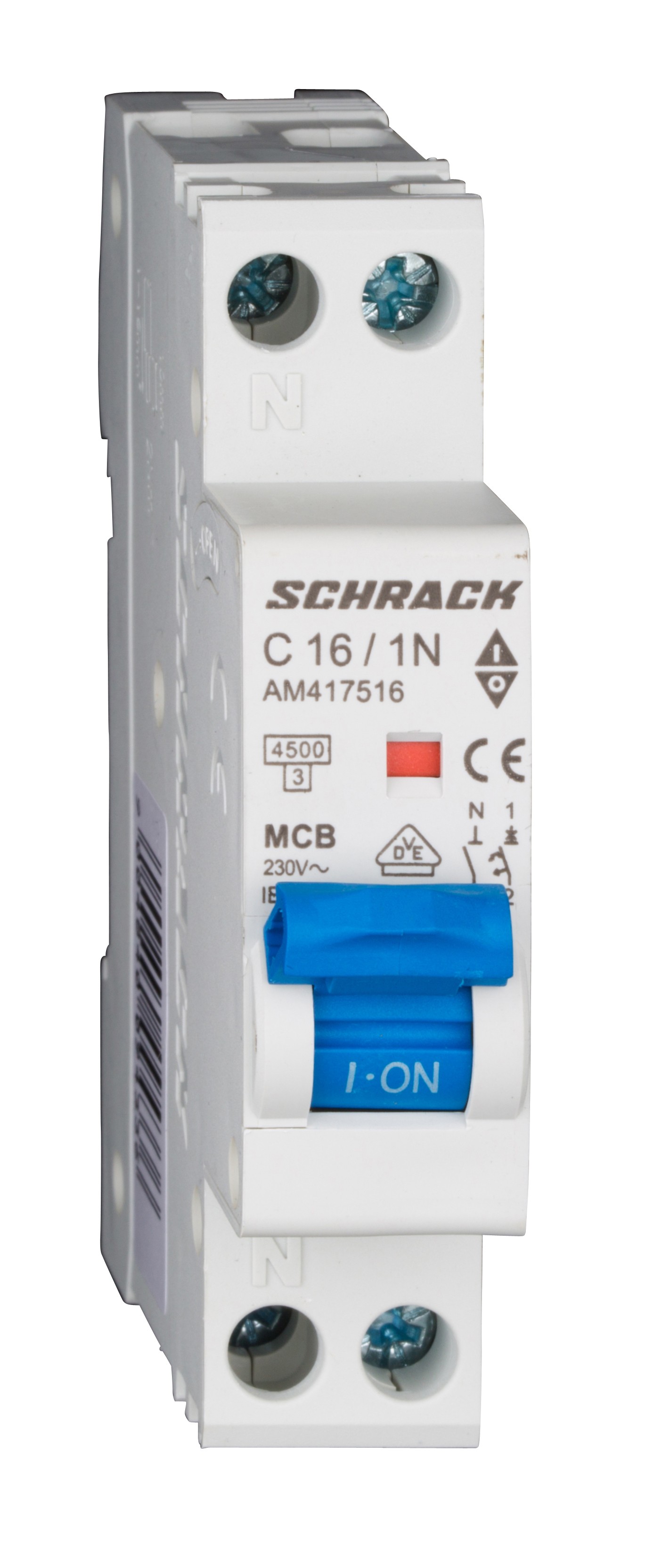 siguranta electrica automata schrack amparo am417516--, 4,5ka, 16a, 1p+n, 1 modul