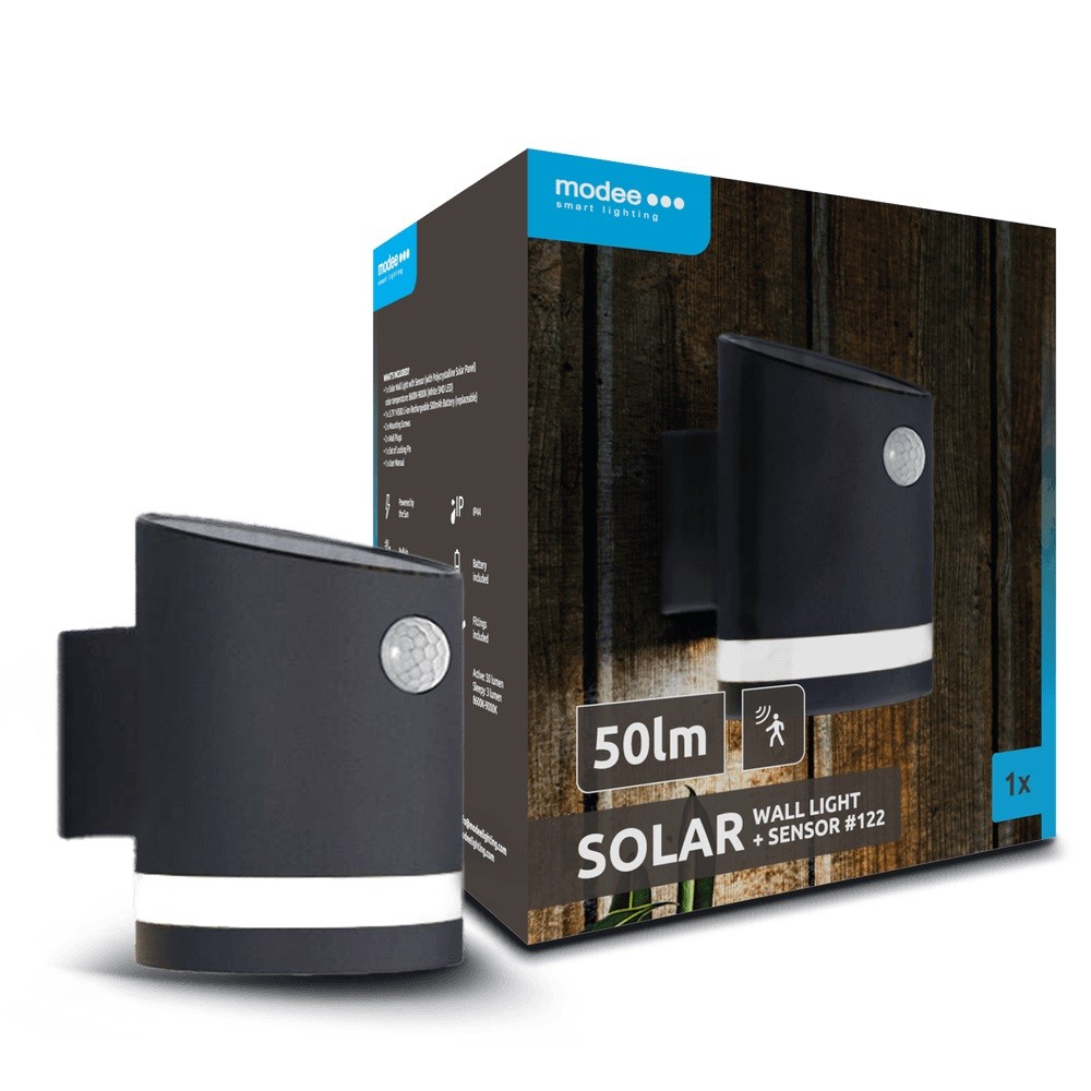 proiector solar de perete cu senzor de miscare, 50lm, lumina rece, modee