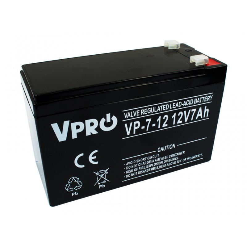 Acumulator stationar (baterie) 12V 7 Ah AGM PRO VRLA fara intretinere, pentru UPS, centrala alarma, sirena de exterior