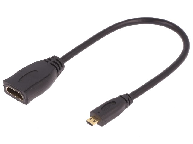 Cablu HDMI 1.4 HDMI soclu,micro mufă HDMI 200mm negru