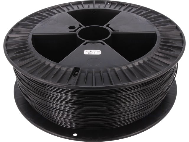 Filament: PET-G 1,75mm neagră 220-250°C 2kg ±0,05mm
