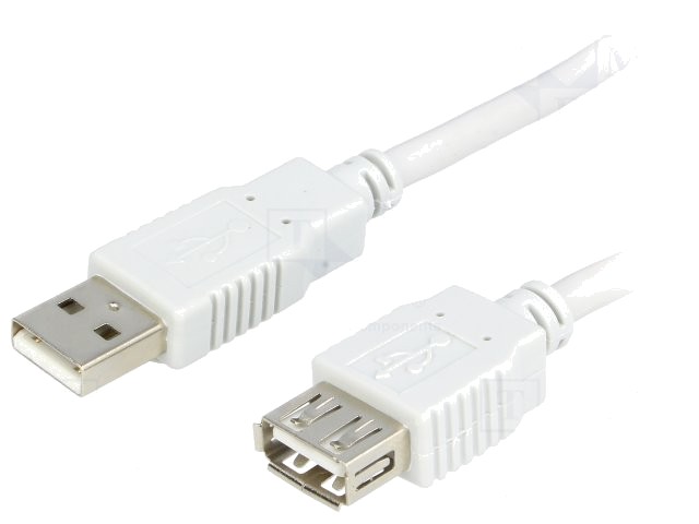 Cablu prelungitor USB 2.0 USB A Mama,USB A Tata 3m gri deschis