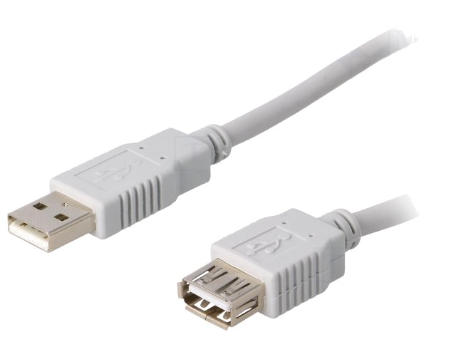 Cablu USB 2.0 USB A soclu,USB A mufă 1,8m gri Fire: Cu