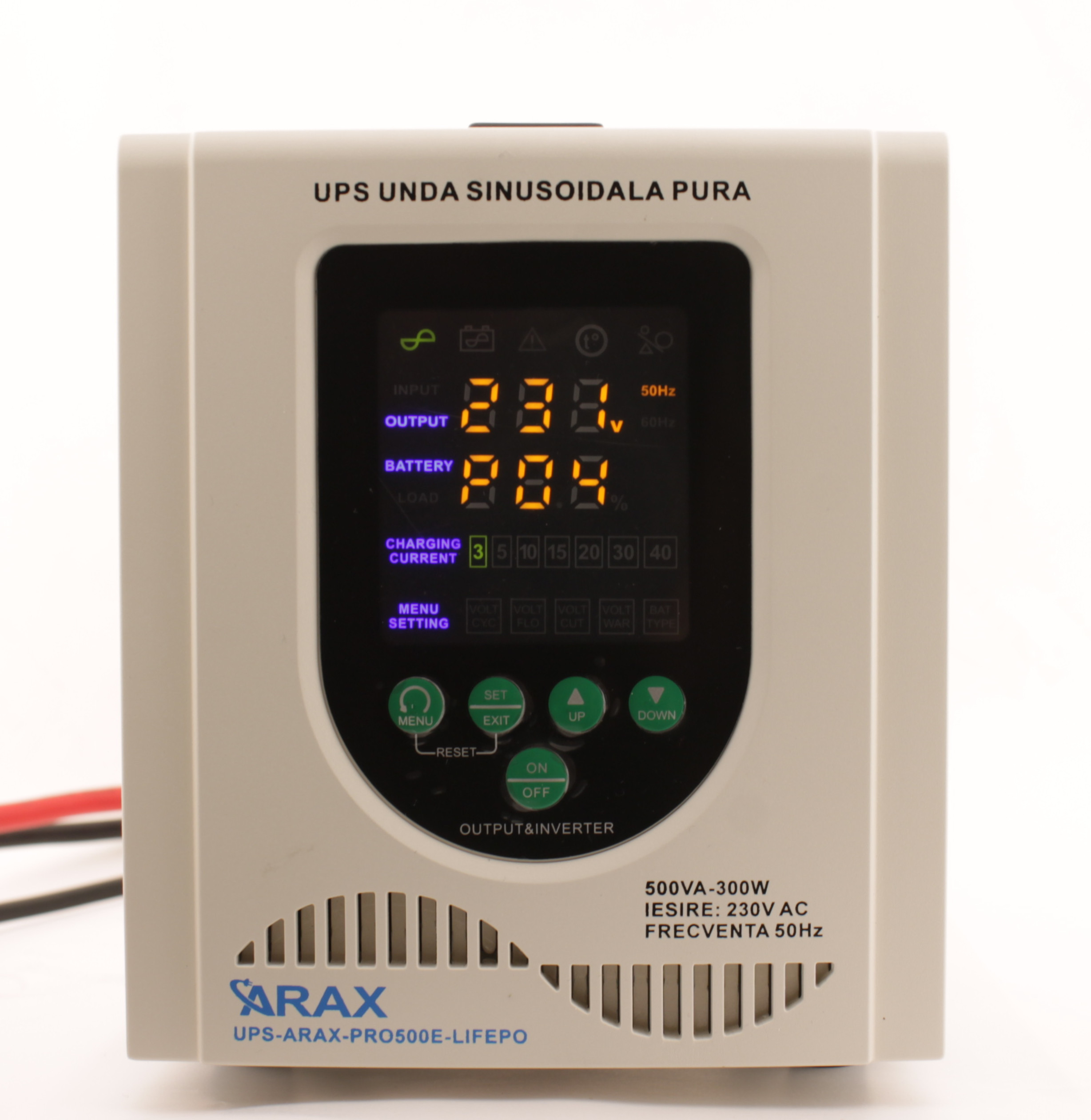 UPS Centrala termica sinus PRO 500E 350W, sinus pur, acumulator extern , Compatibil LiFePo4 - imagine 3