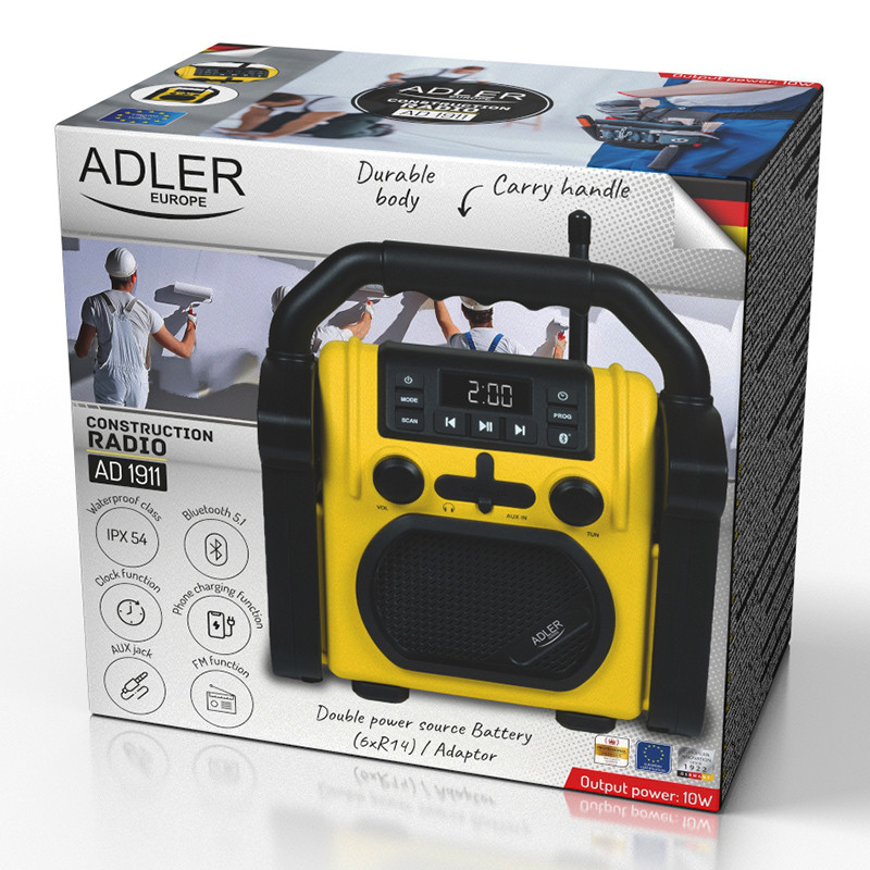 radio portabil ipx54 bt, aux ad 1911 adler - imagine 9
