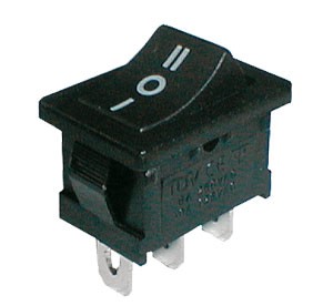Comutator basculant 3pol./3pin on-off-on 250v / 6a - negru
