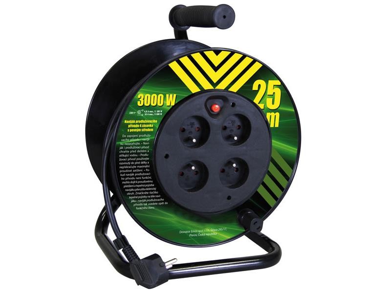 Cablu prelungitor pe tambur – 4 prize 25m EMOS P19425P