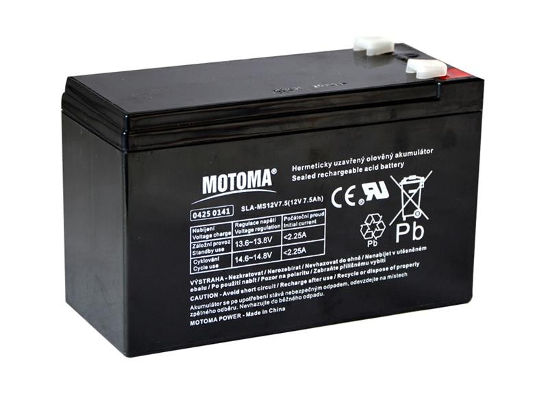 Baterie sigilată cu plumb acid 12V 7.5Ah MOTOMA (conector 6,35 mm)
