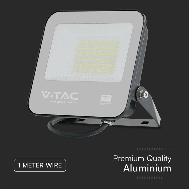 reflector led smd 50w 6500k ip65 cablu 1m cip samsung - gri - imagine 10