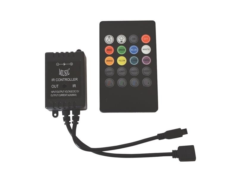 Controler pentru bandă LED RGB IR + muzică