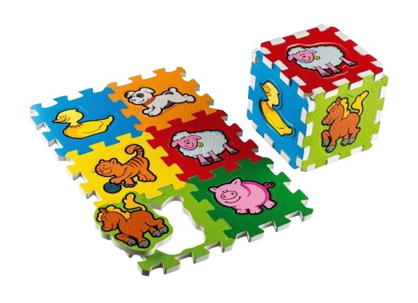 Puzzle pentru copii TEDDIES Primele mele animale spumă 6buc