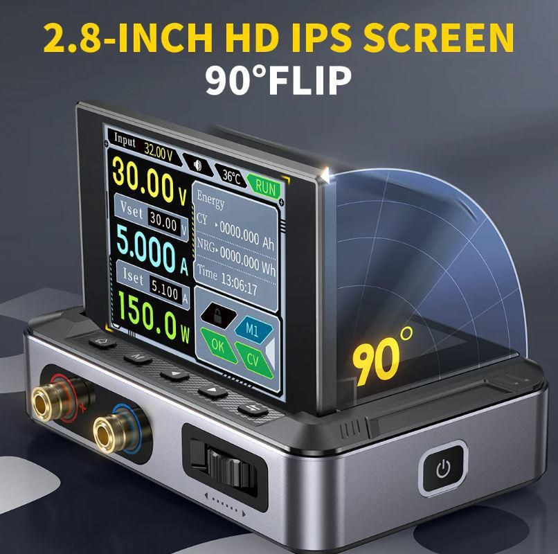 sursa de alimentare dc portabila, ecran 2.8", 0-30v, 0-5a, 150w, fnirsi dps-150 - imagine 6