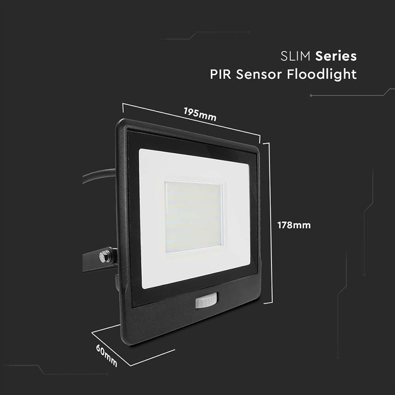 reflector led smd 50w 6400k ip65 cu senzor miscare - negru - imagine 10