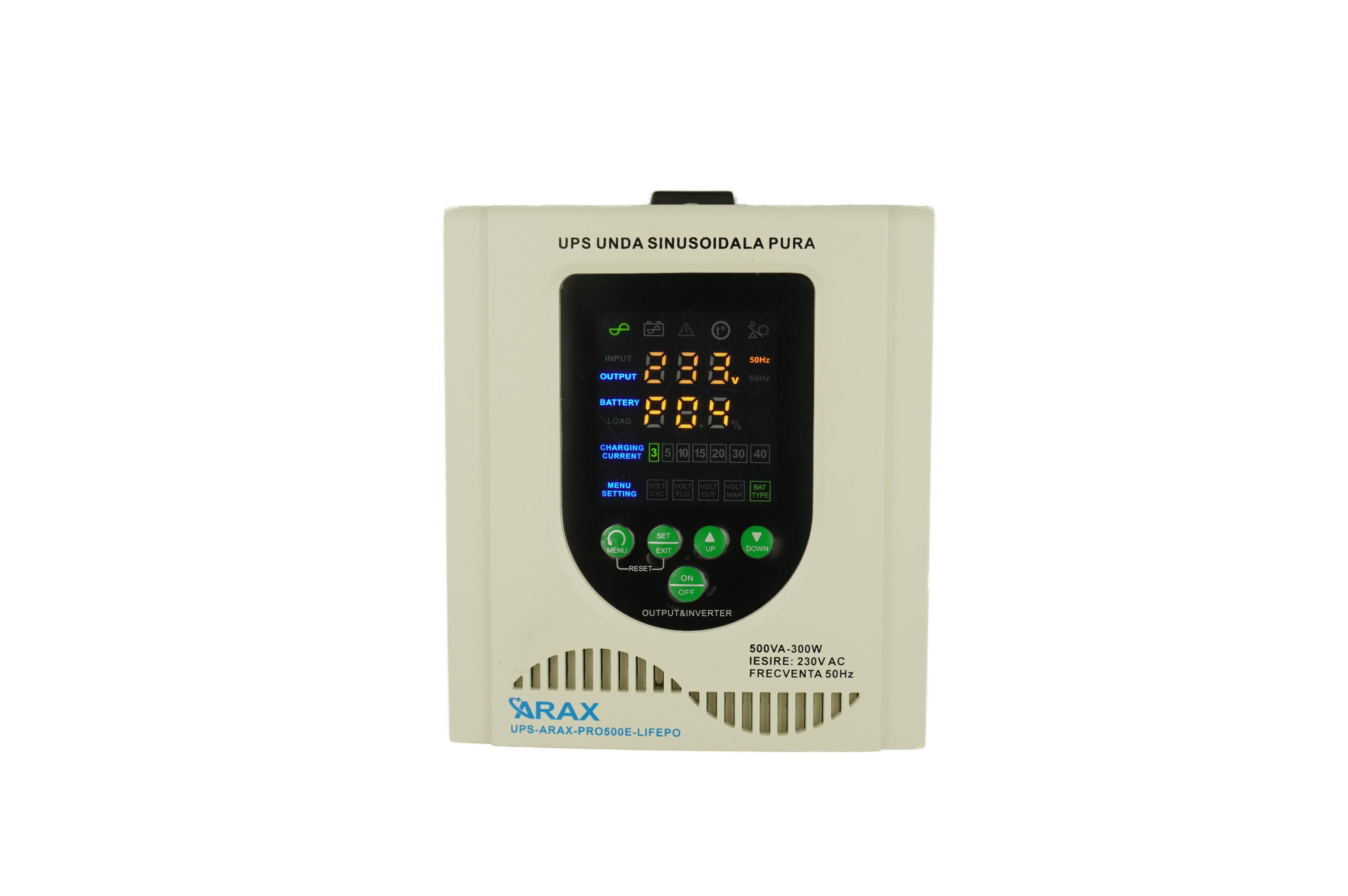 UPS Centrala termica sinus PRO 500E 350W, sinus pur, acumulator extern , Compatibil LiFePo4 - imagine 9