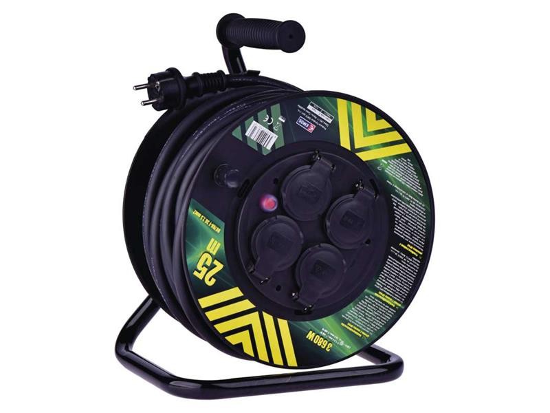Cablu prelungitor pe tambur – 4 prize 25m EMOS P084253