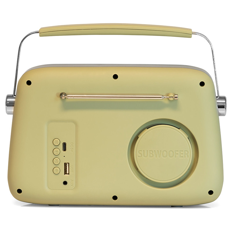 radio fm portabil nostalgia 15w cu functie bluetooth/aux -olive - imagine 5