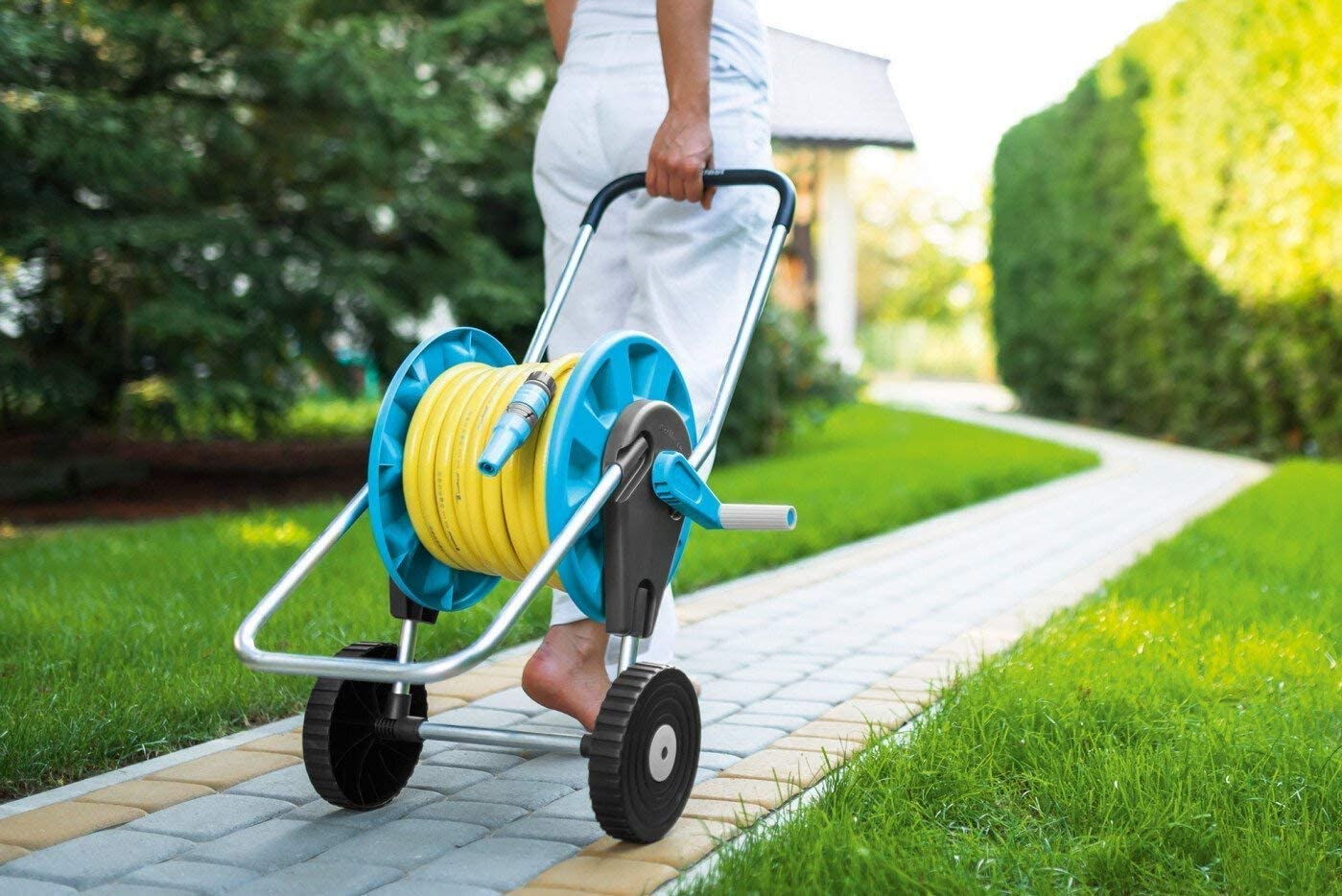 carucior cu tambur pentru furtun de gradina cellfast aluplus, 1 2 , 60m - imagine 2