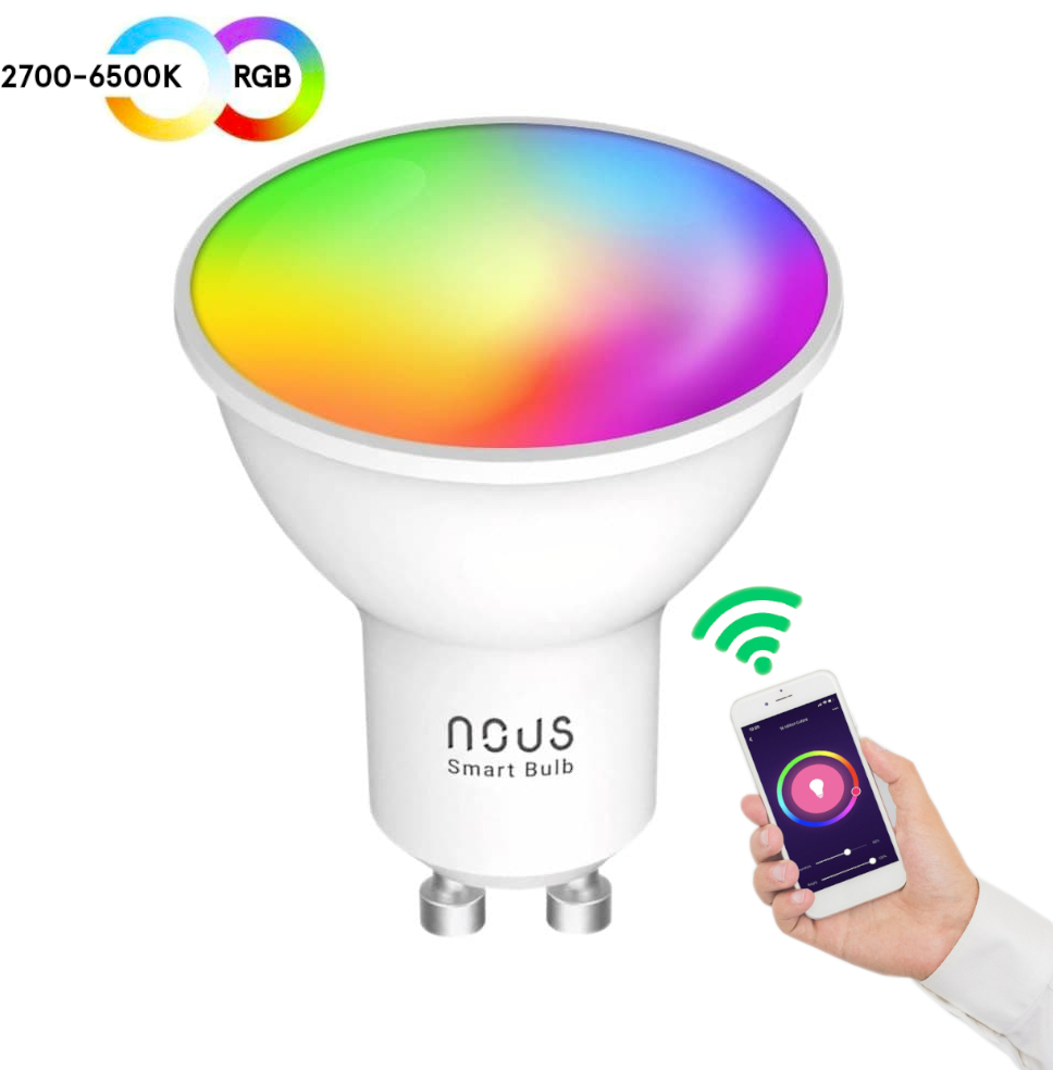 bec led rgb smart nous p8, gu10, control din aplicatie - imagine 2