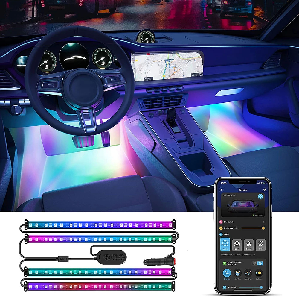 banda led auto govee h7090 rgbic, sincronizare muzica, control app, 30 de scene