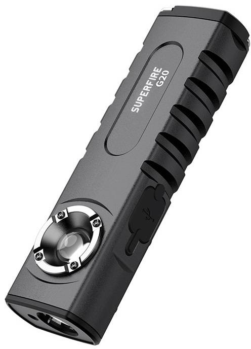 lanterna multifunctionala led superfire g20, laser, 500 lumeni, acumulator 2000mah, incarcare usb-c