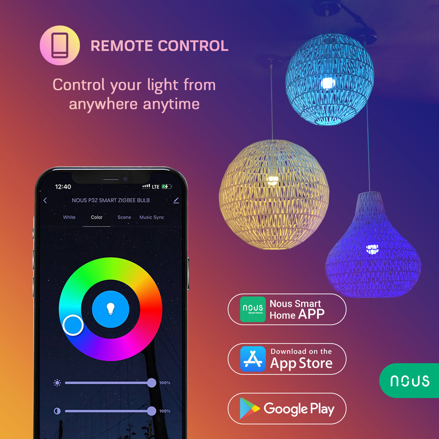 set 4 becuri led rgb smart nous p3z zigbee, e27, control din aplicatie - imagine 7