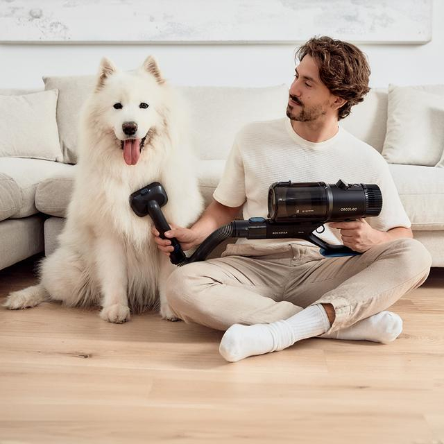 aspirator vertical 4 in 1 cecotec conga rockstar 6500 century ergowet animal, 630w, 37v li-ion, 30 kpa, mop, autonomie 100min, a - imagine 2