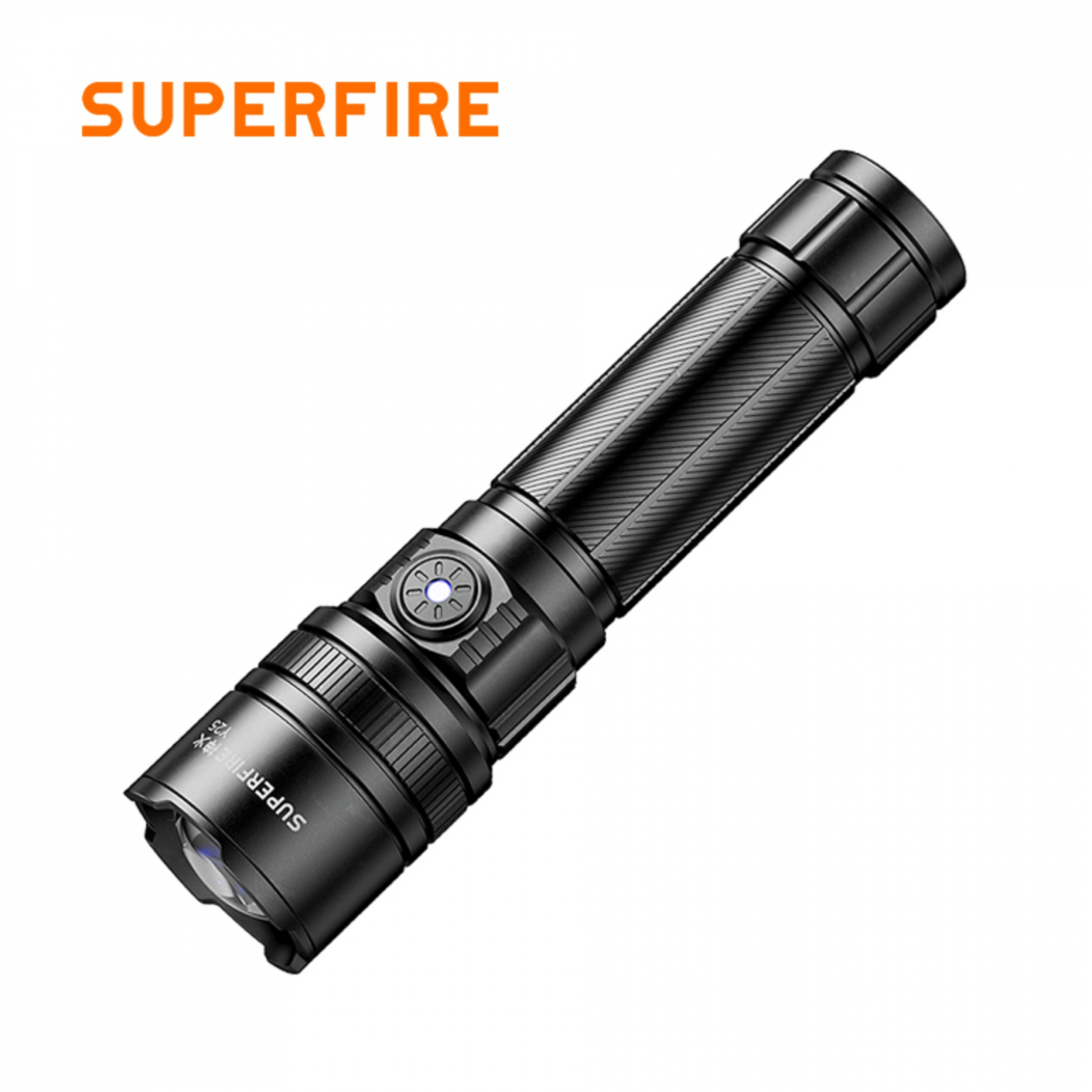 lanterna led superfire y25, zoom, 600lm, 450m, 2000mah, incarcare usb-c, 10w